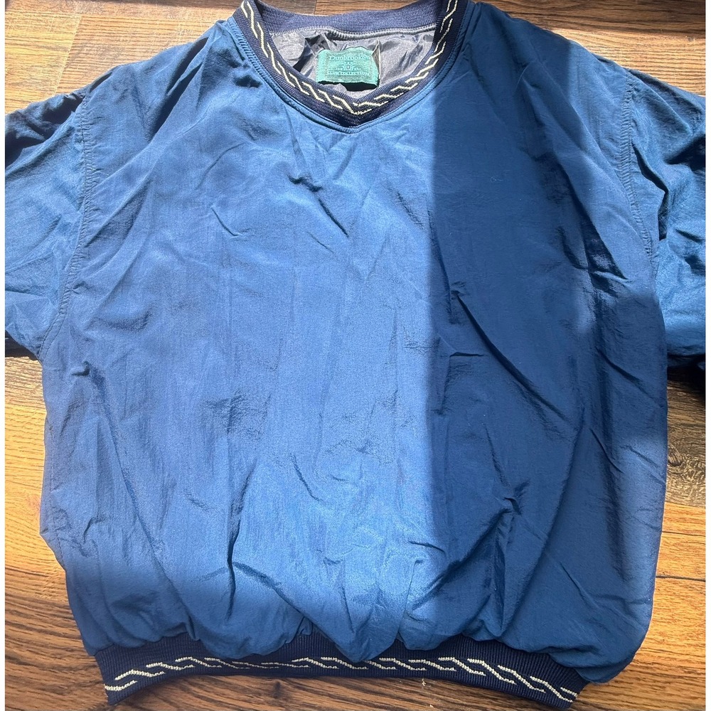 Vintage 80s Dunbrooke Club Collection Navy Nylon Pullover Windbreaker Mens M